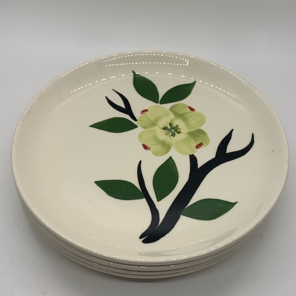Vintage Blue Ridge Pottery MCM JONI DIXIE Dogwood design plates - Picture 6 of 6